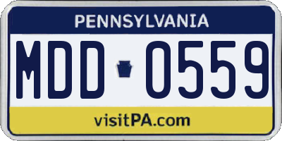 PA license plate MDD0559