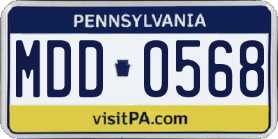 PA license plate MDD0568