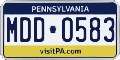 PA license plate MDD0583