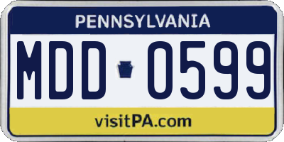 PA license plate MDD0599