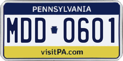 PA license plate MDD0601