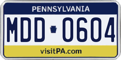 PA license plate MDD0604