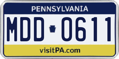 PA license plate MDD0611