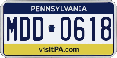 PA license plate MDD0618
