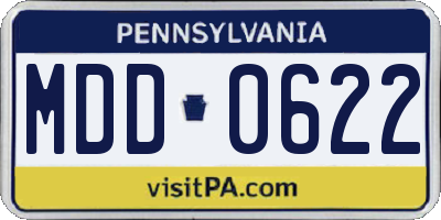 PA license plate MDD0622