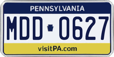 PA license plate MDD0627
