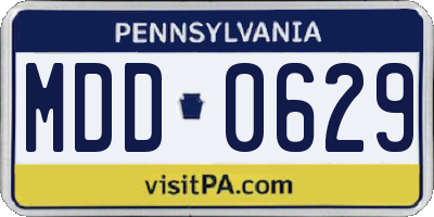 PA license plate MDD0629