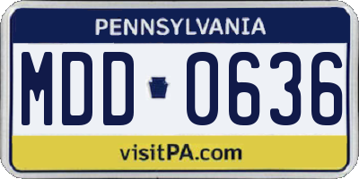 PA license plate MDD0636