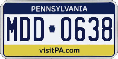 PA license plate MDD0638