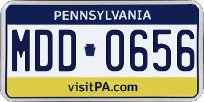 PA license plate MDD0656