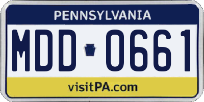 PA license plate MDD0661