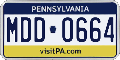 PA license plate MDD0664