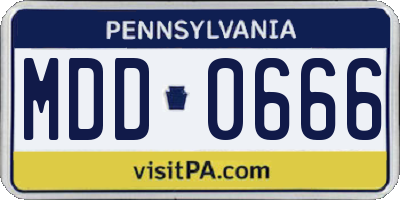 PA license plate MDD0666