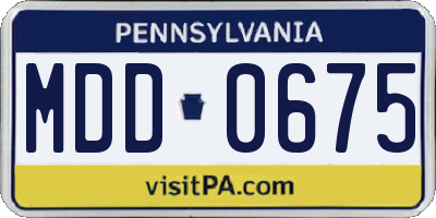 PA license plate MDD0675