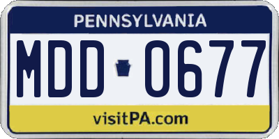 PA license plate MDD0677