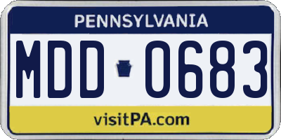 PA license plate MDD0683