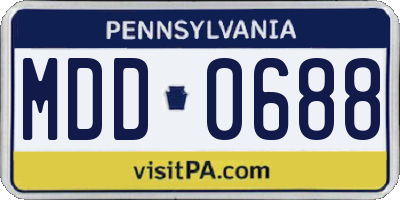 PA license plate MDD0688