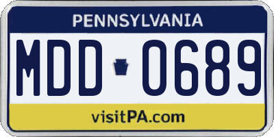 PA license plate MDD0689