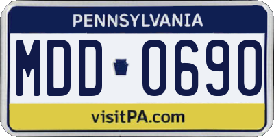 PA license plate MDD0690