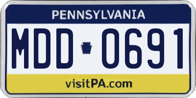 PA license plate MDD0691
