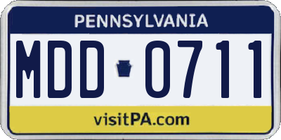 PA license plate MDD0711