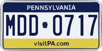 PA license plate MDD0717
