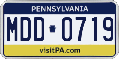 PA license plate MDD0719
