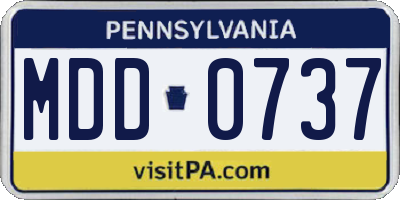 PA license plate MDD0737