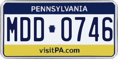 PA license plate MDD0746
