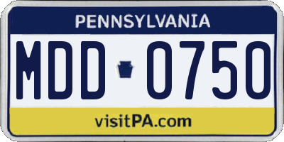 PA license plate MDD0750