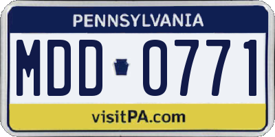 PA license plate MDD0771