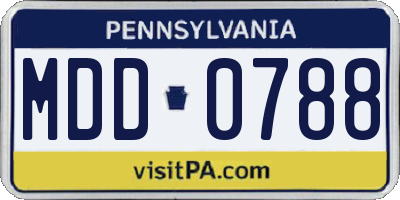 PA license plate MDD0788