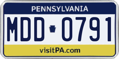 PA license plate MDD0791