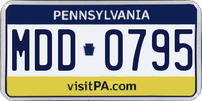 PA license plate MDD0795