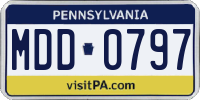 PA license plate MDD0797