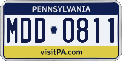 PA license plate MDD0811