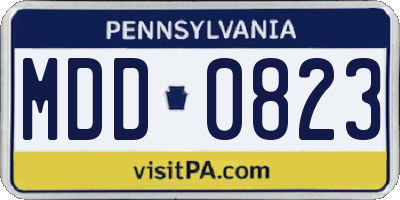 PA license plate MDD0823