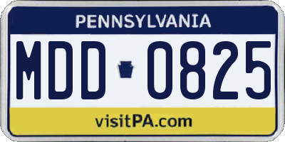 PA license plate MDD0825