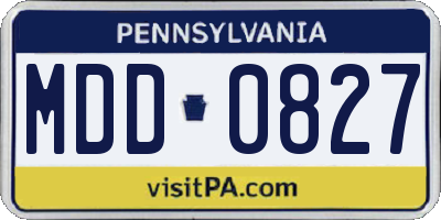PA license plate MDD0827