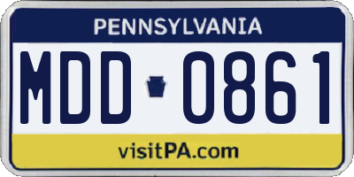 PA license plate MDD0861
