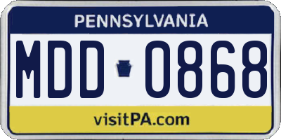 PA license plate MDD0868