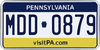 PA license plate MDD0879
