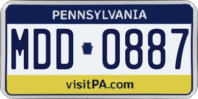PA license plate MDD0887
