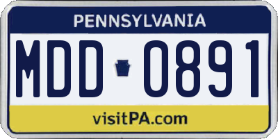 PA license plate MDD0891