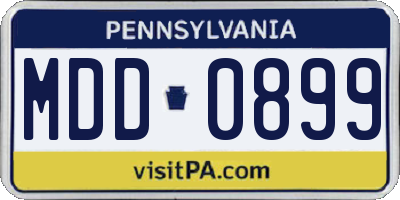 PA license plate MDD0899
