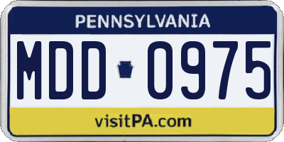PA license plate MDD0975