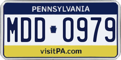 PA license plate MDD0979