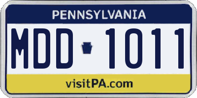 PA license plate MDD1011