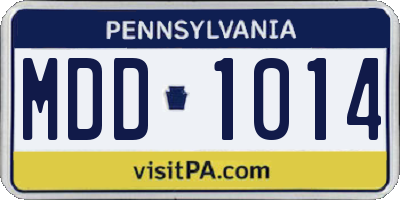 PA license plate MDD1014