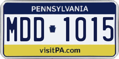 PA license plate MDD1015